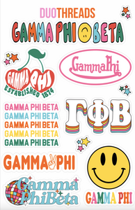 Gamma Phi Beta Colorful Sticker Sheet