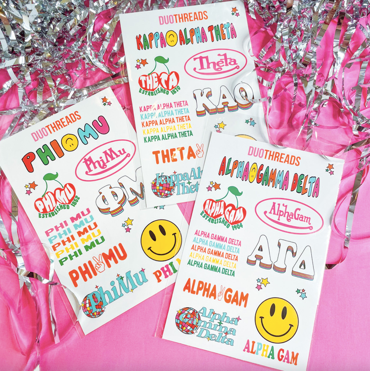 Kappa Alpha Theta Colorful Sticker Sheet