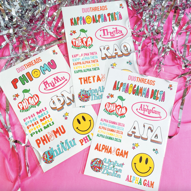 Alpha Phi Colorful Sticker Sheet