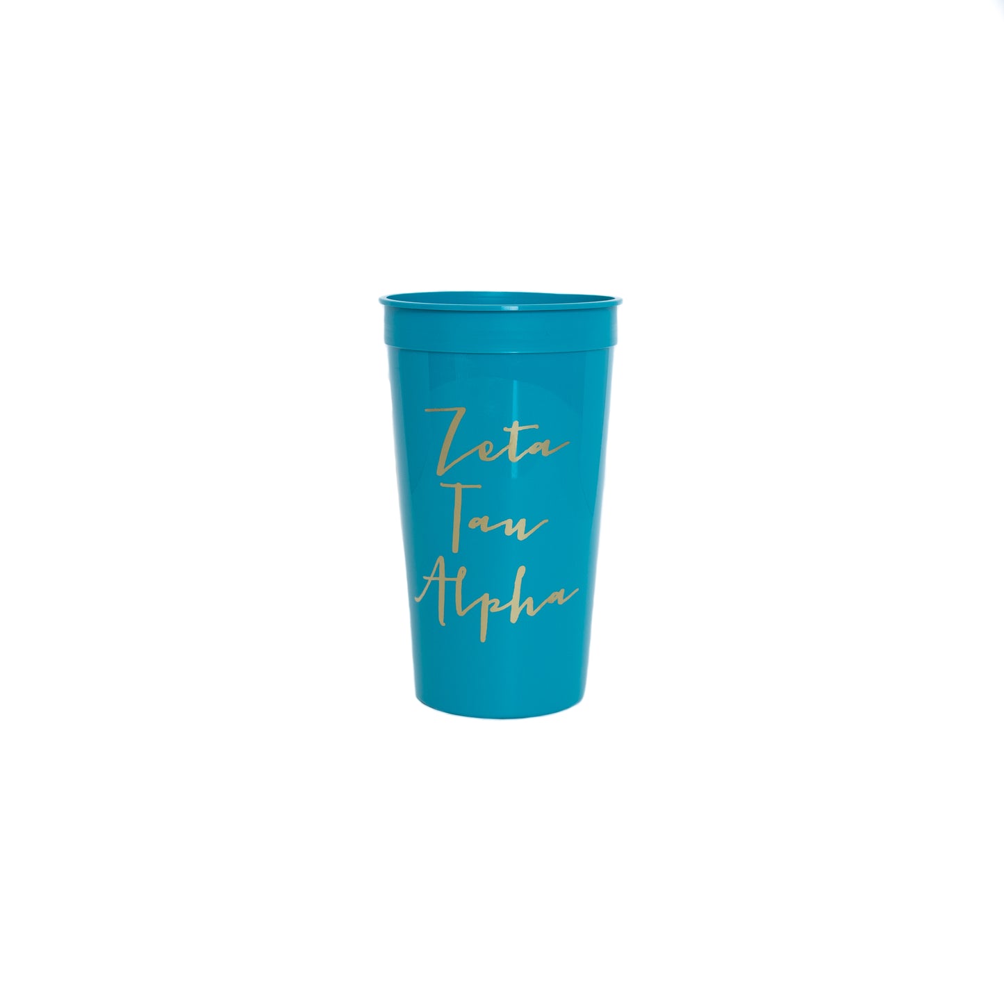 Zeta Tau Alpha Gold Foil Stadium Cup