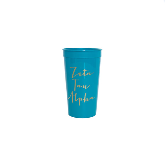 Zeta Tau Alpha Gold Foil Stadium Cup