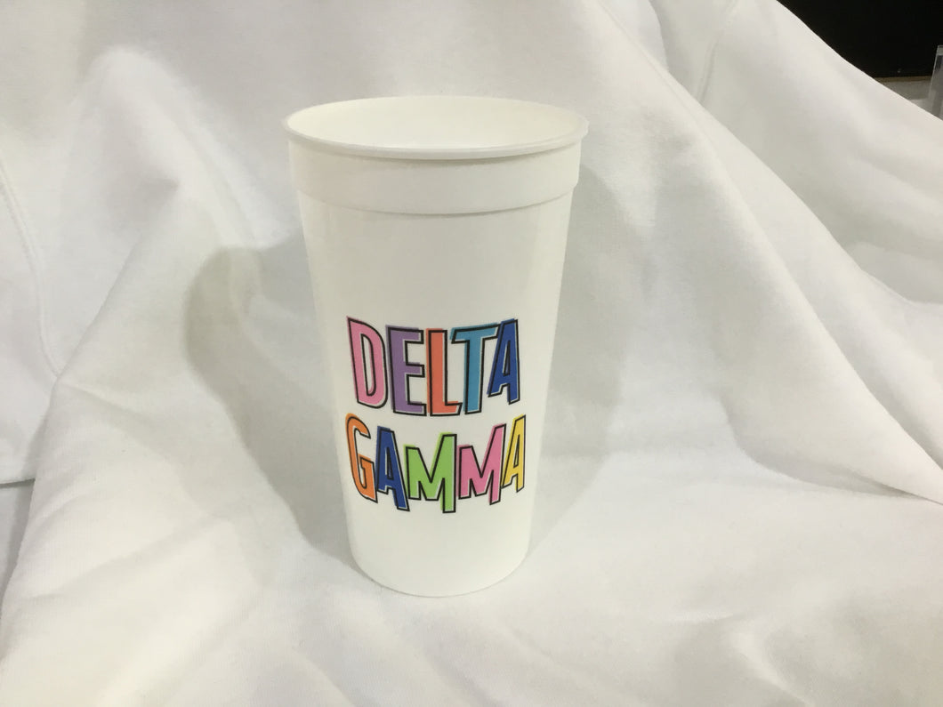 Delta Gamma Colorful Stadium Cup
