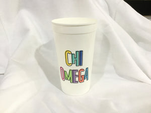 Chi Omega Colorful Stadium Cup