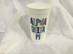 Alpha Delta Pi Colorful Stadium Cup
