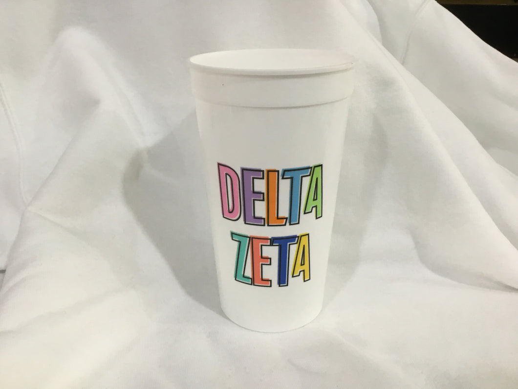 Delta Zeta Colorful Stadium Cup